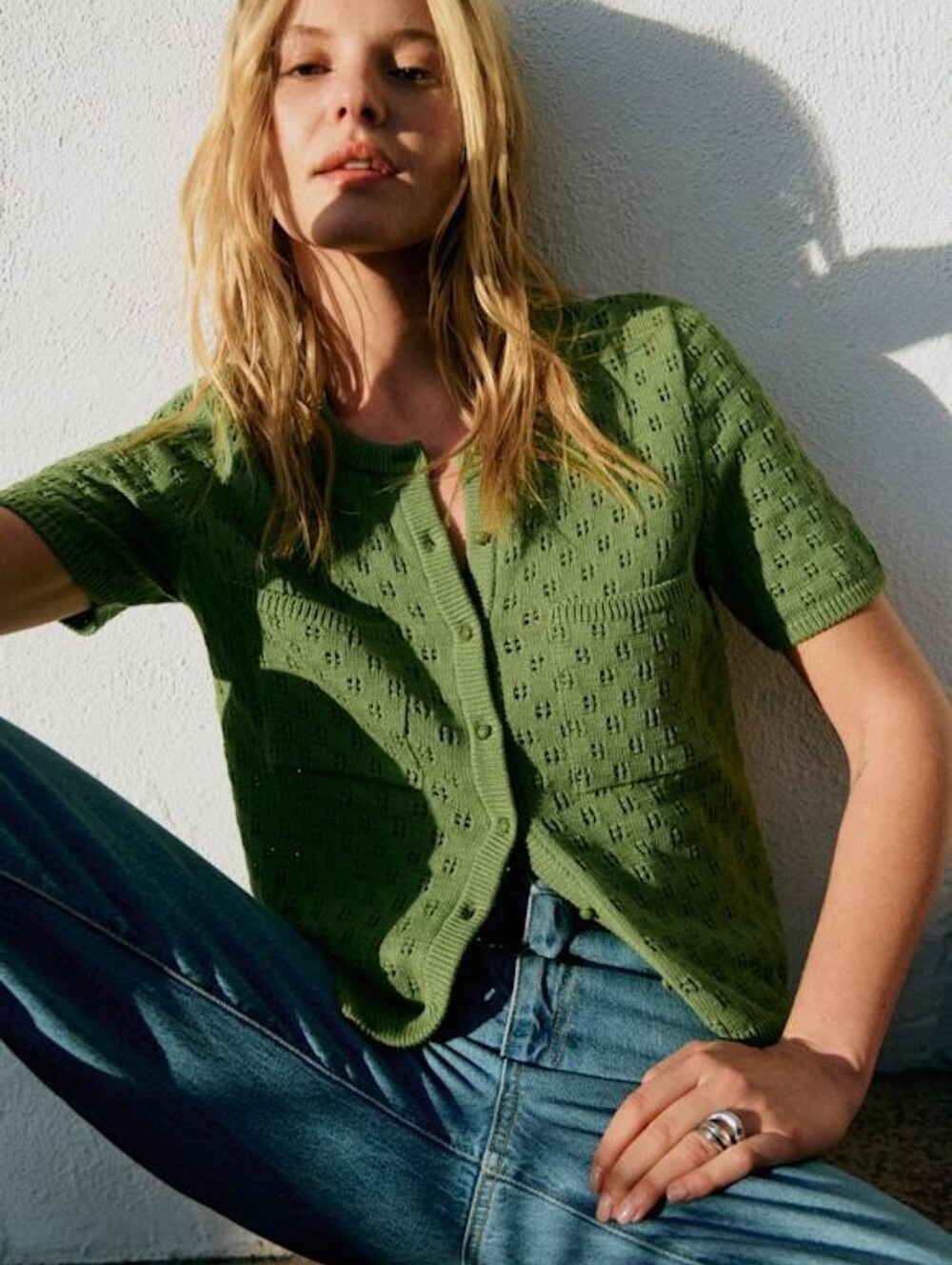 NWT Sezane Nans Cardigan Green - Size M - Picture 2 of 6